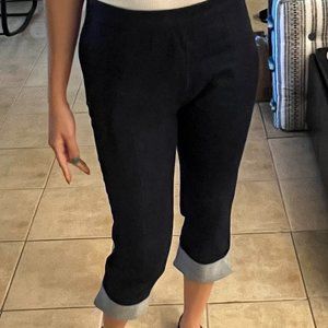 Sourpuss Pedal Pushers - Stretchy Bottom Pants Capri Small - Jean Blue